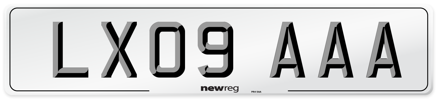 LX09 AAA Number Plate from New Reg